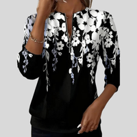 Crimson™ | Blumenmuster Zip Sweatshirt