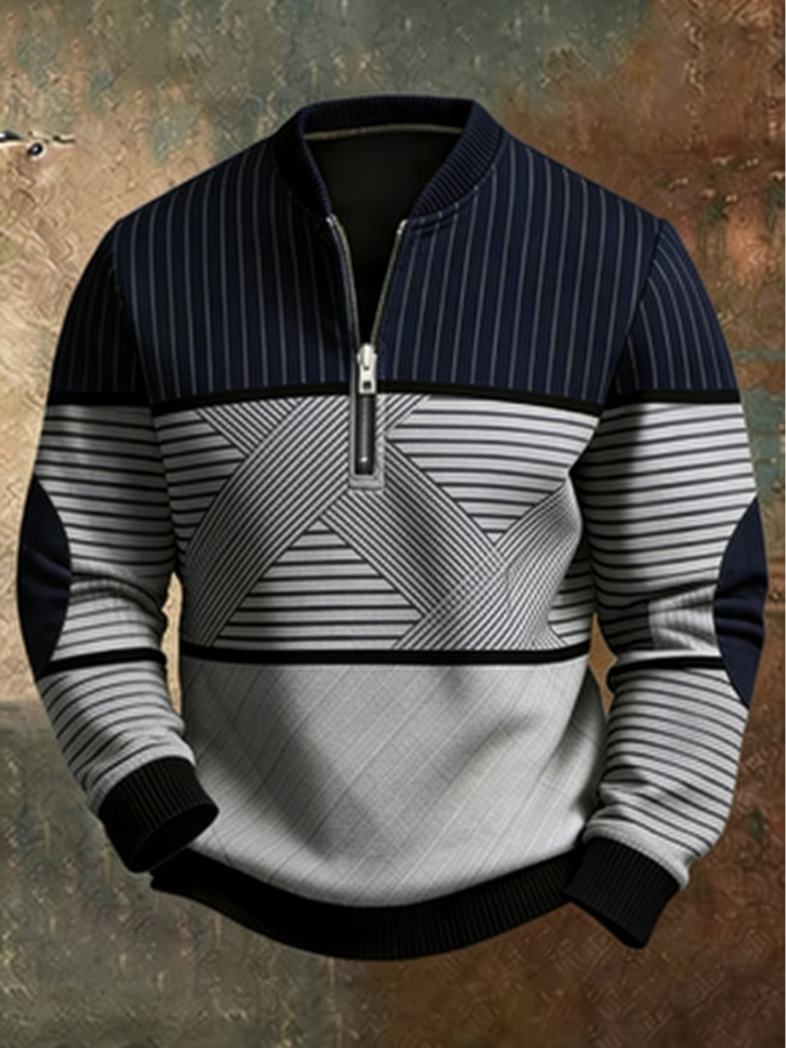 Viktor | Stilvolle Herrenpullover mit Halbreißverschluss