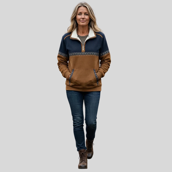 Alvette™ | Sherpa Kragen Half-Zip Pullover