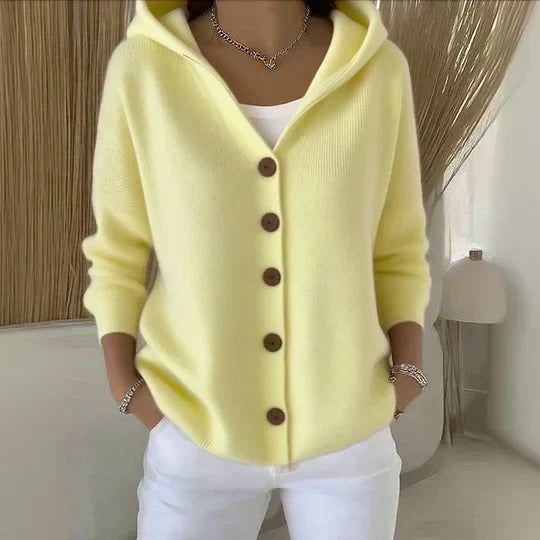 Darienne™ | Strickjacke mit Kapuze und Knöpfen