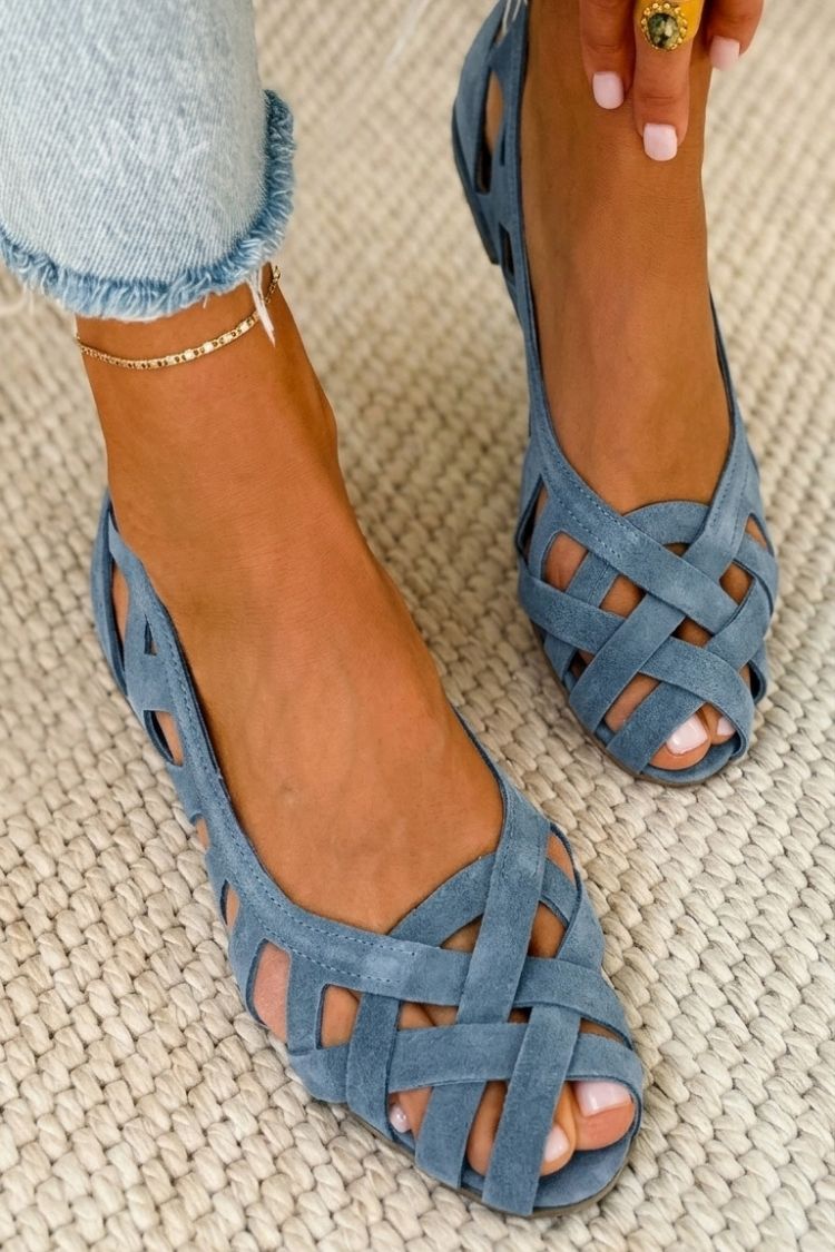 ODETTE | Geflochtene Oberteil Flache Sandalen