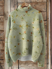 Edith | Pullover mit Stehkragen und Blumenmuster