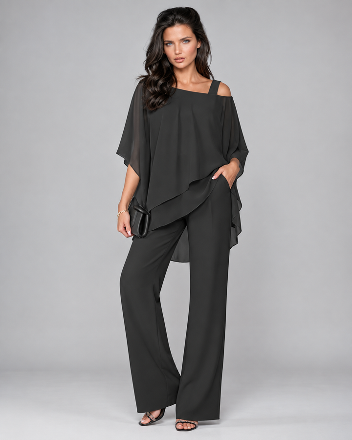 Monique™ | Elegantes Zweiteiliges Set Mit Geschichteter Bluse