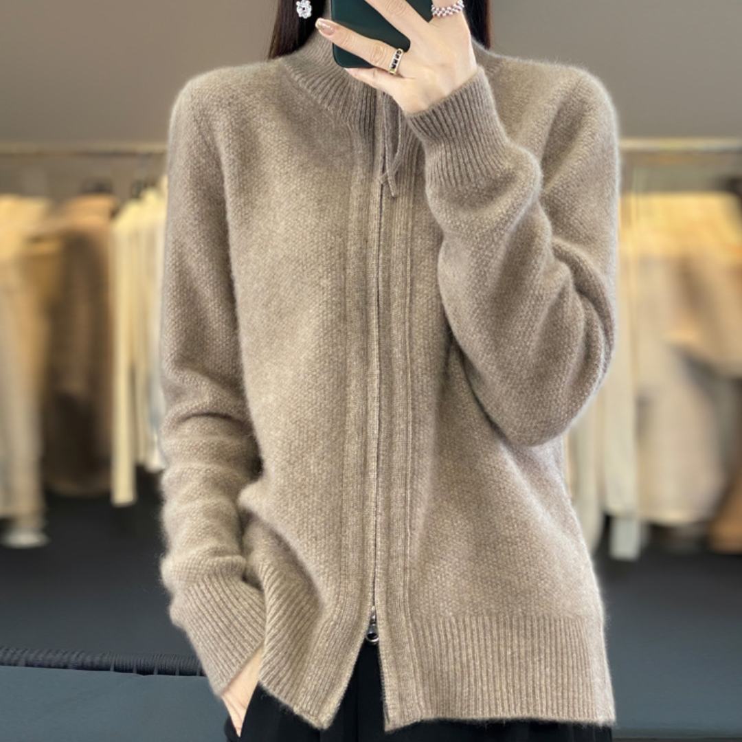 Luna | Weicher Cardigan mit Reißverschluss