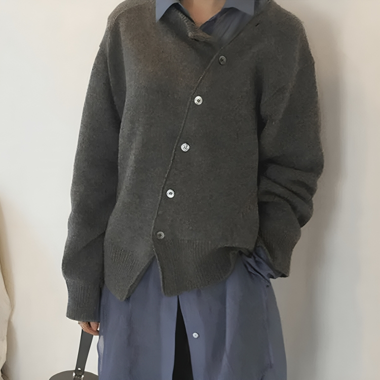 Luna | Cardigan mit asymmetrischen Knöpfen