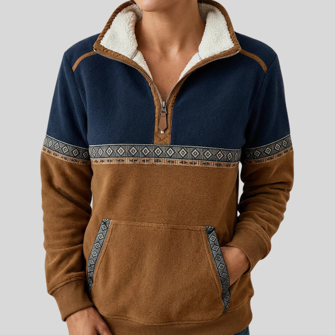 Alvette™ | Sherpa Kragen Half-Zip Pullover