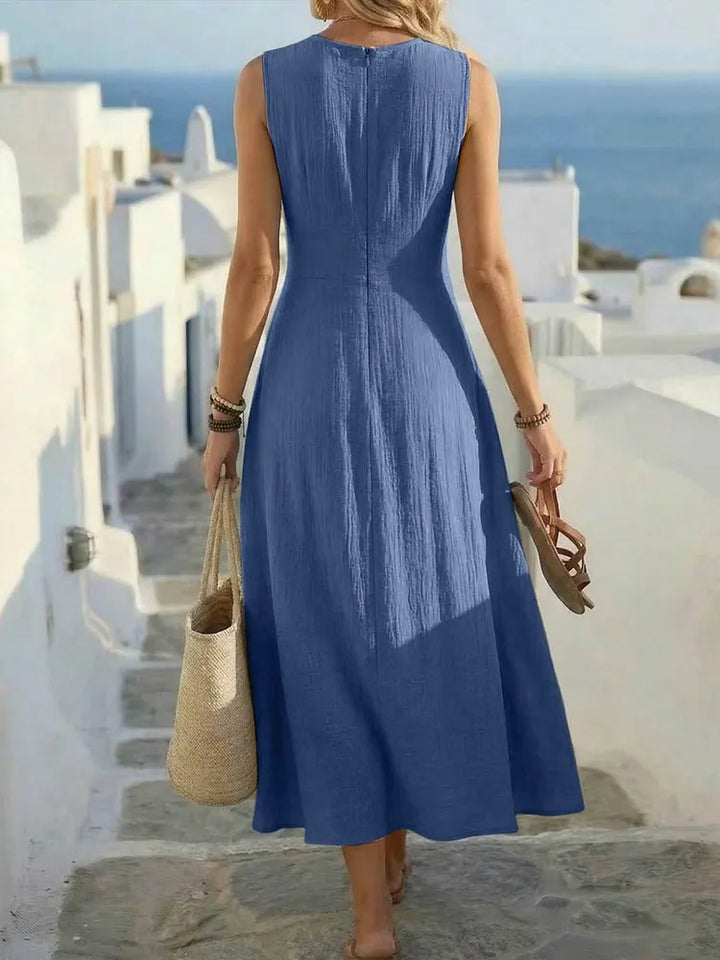 Sage | Boho A-Linie Kleid ohne Ärmel