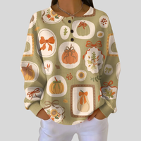 Tawnie™ | Pullover mit Schleifen und Kürbissen