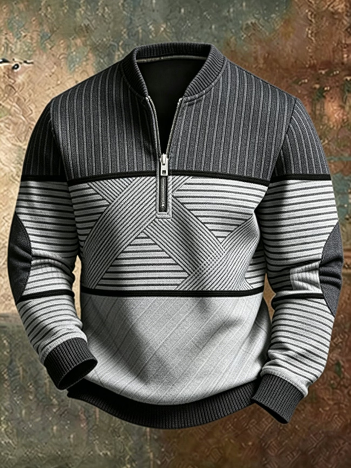 Viktor | Stilvolle Herrenpullover mit Halbreißverschluss