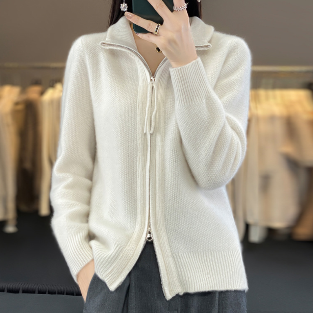 Luna | Weicher Cardigan mit Reißverschluss