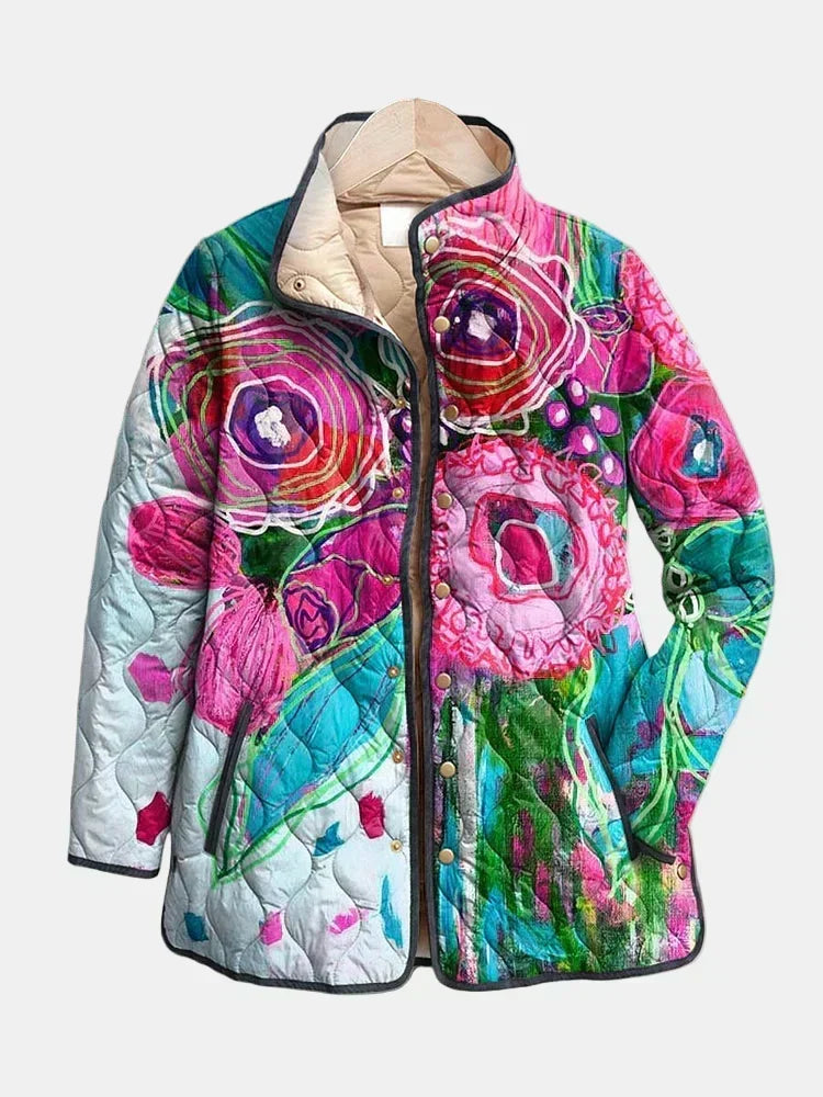 DELACROIX | Steppjacke Aquarell Blumen Lucie