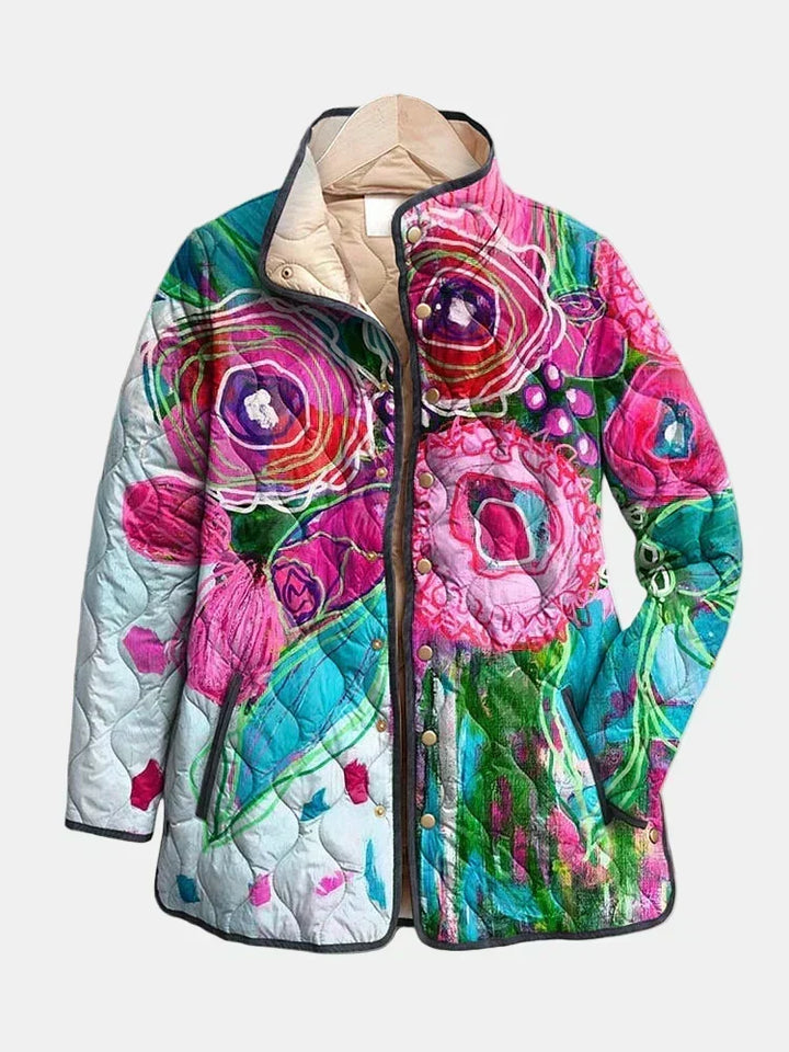DELACROIX | Steppjacke Aquarell Blumen Lucie