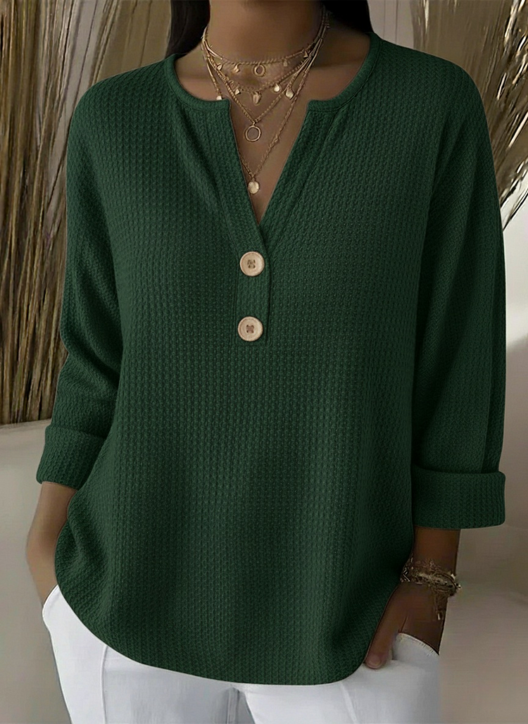 Lucinda™ | Top mit Henley-Knöpfen