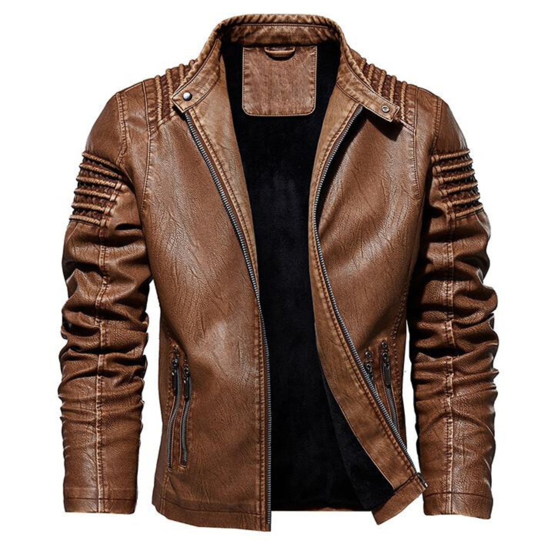 Andrew™ | Vintage Ripp-Shoulder Moto-Jacke