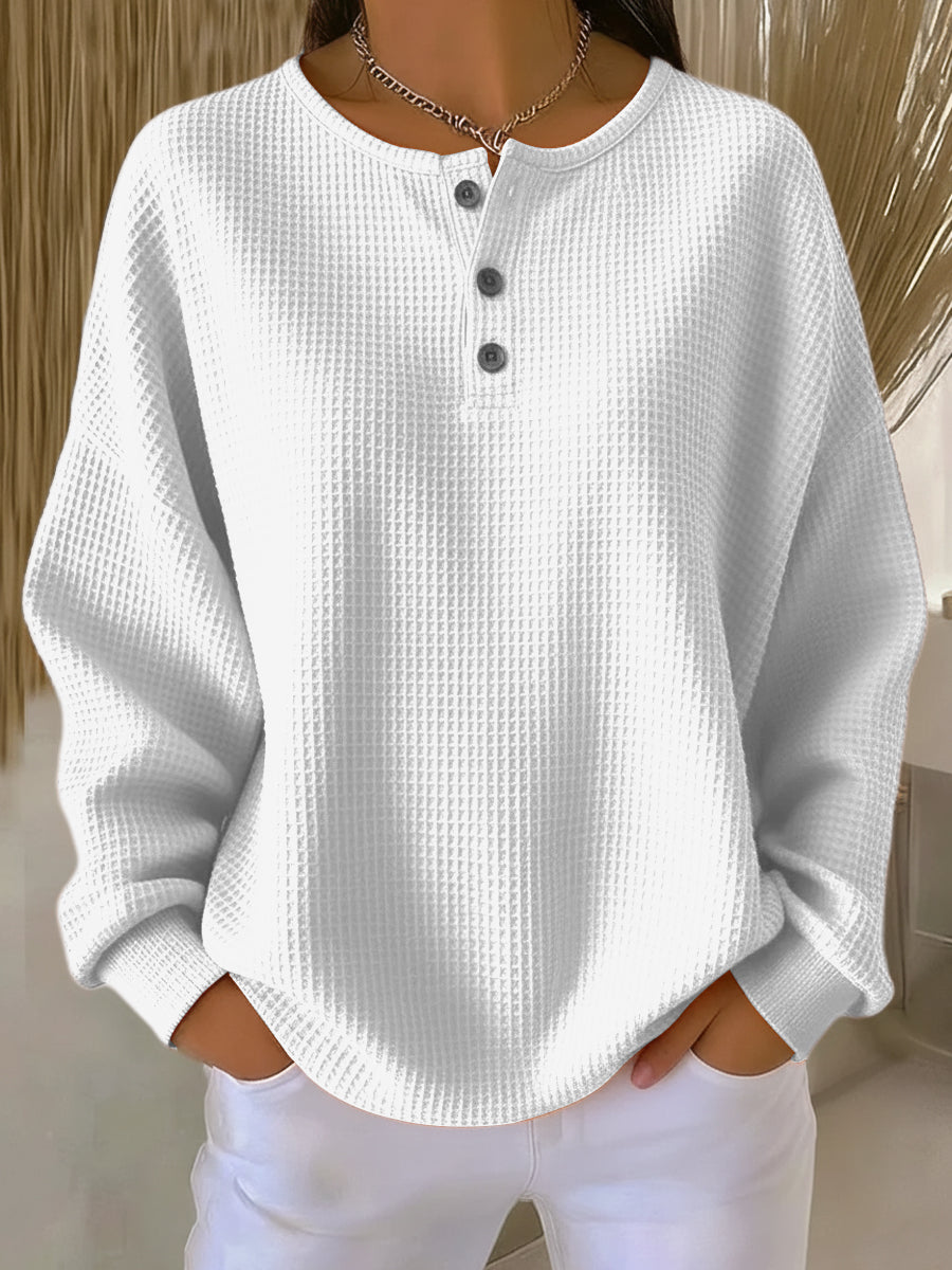 Mirabel™ | Waffel-Henley-Fleecejacke