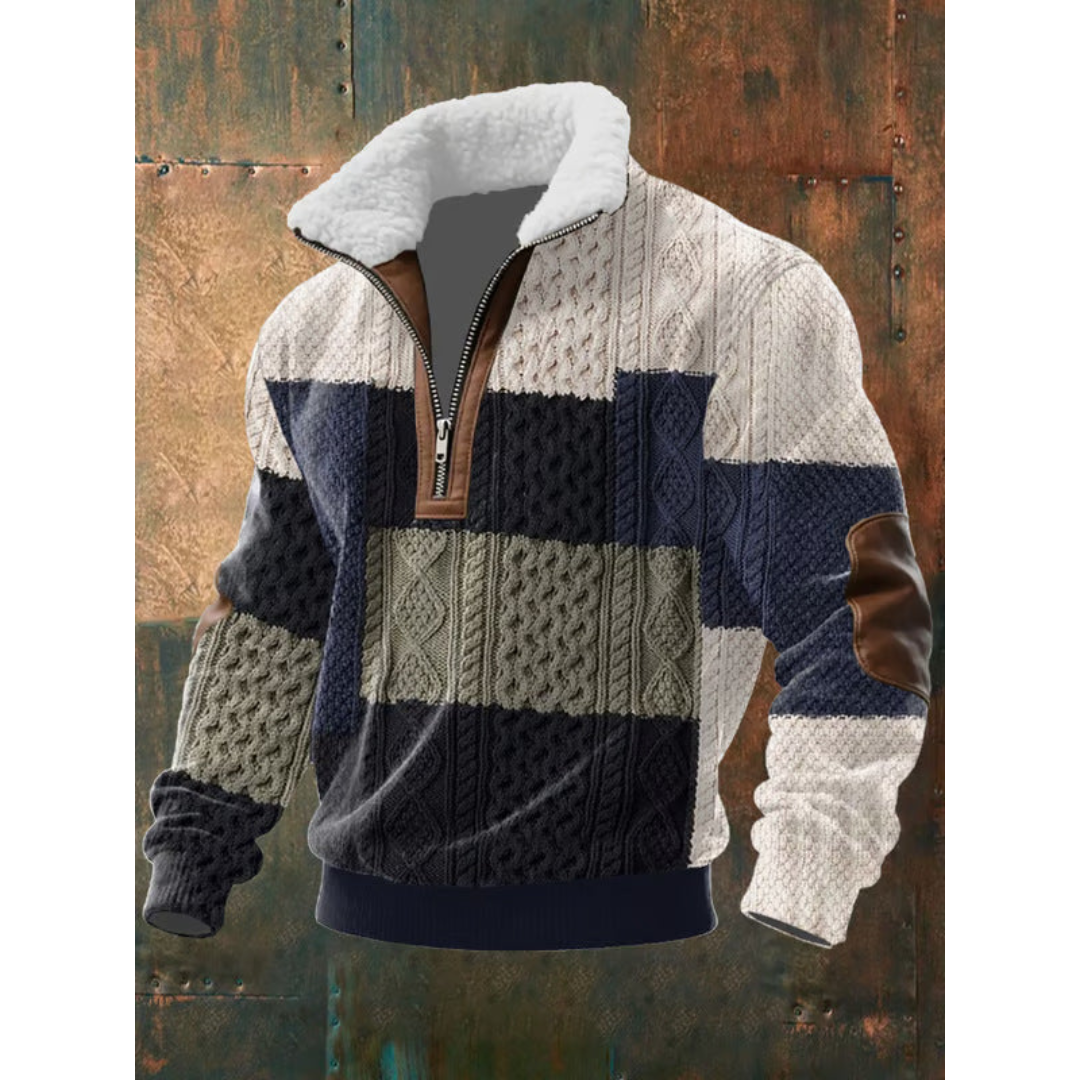 Ettiene | Fleece-Pullover mit Reißverschluss und hohem Kragen
