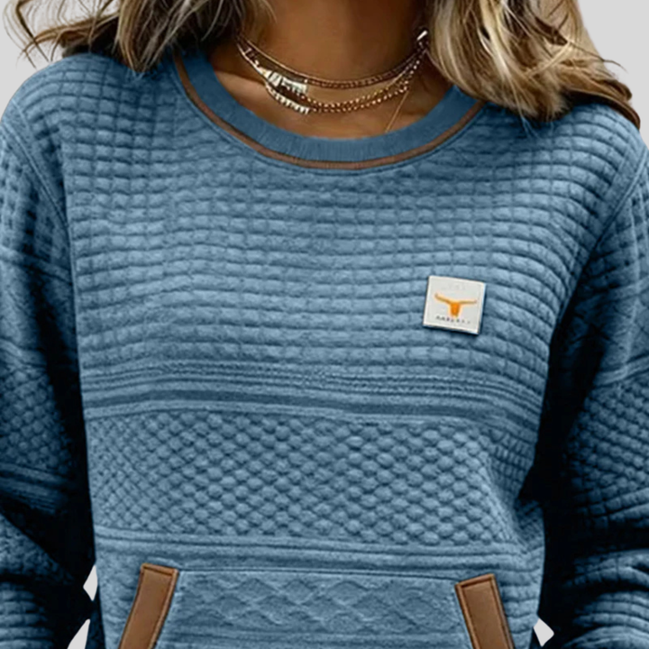 Noelle™ | Crew Neck Farbblock Sweatshirt
