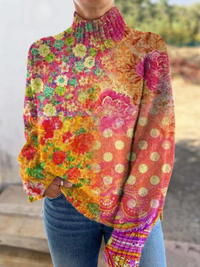Cassandra | Floral Stehkragenpullover