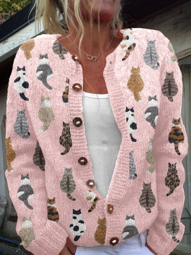 Charlotte™ | Gemütlicher Cardigan mit Katzenmuster