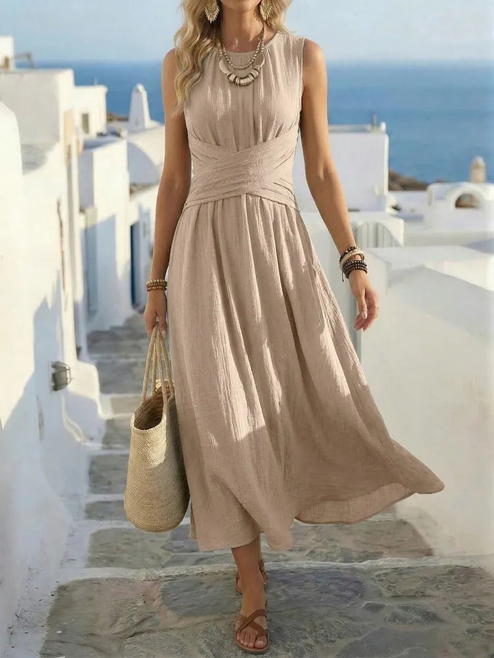 Sage | Boho A-Linie Kleid ohne Ärmel