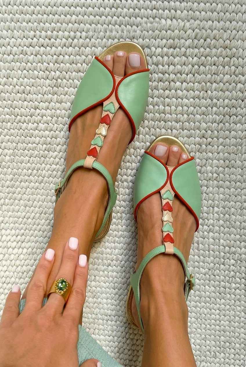 PEARL | Sandalen mit Herzdetail und Slingback