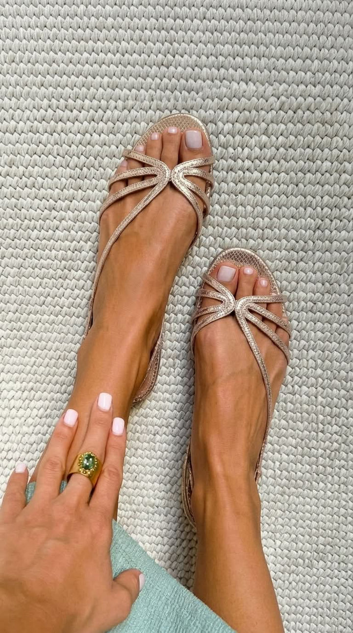 MABEL | Metallic Strap Sandalen