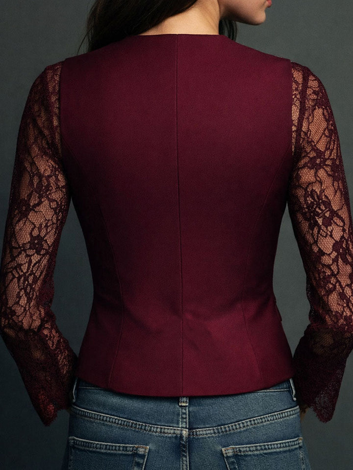 Noémie | Oberer Blazer Schwarz mit Halbtransparenten Ärmeln