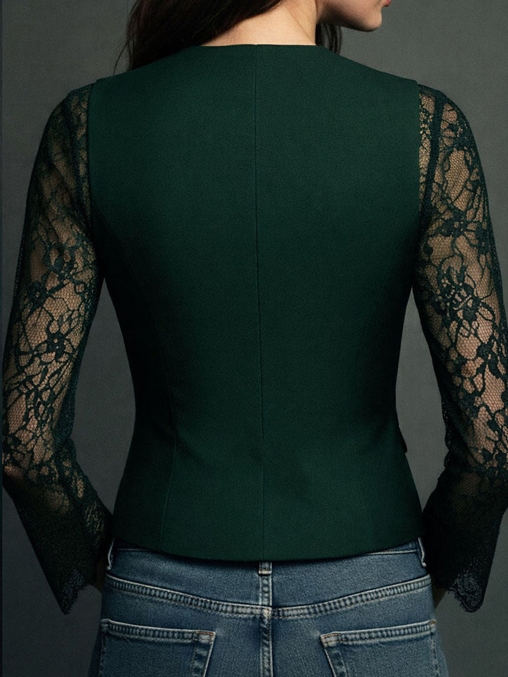 Noémie | Oberer Blazer Schwarz mit Halbtransparenten Ärmeln