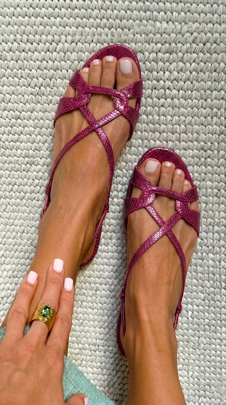 IVY | Slingback Sandalen mit Schlangeneffekt