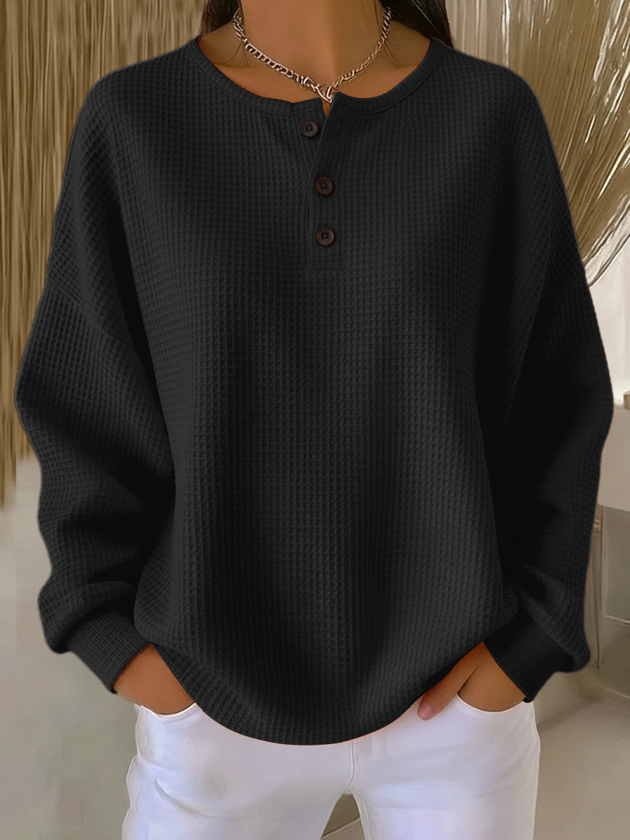 Mirabel™ | Waffel-Henley-Fleecejacke