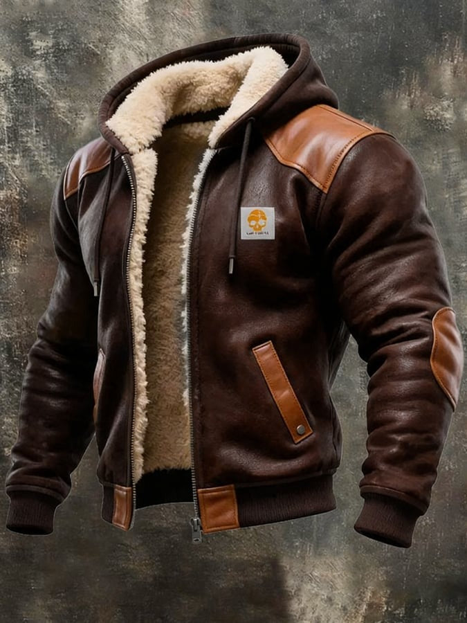 Winterjacke mit feinen Lederdetails