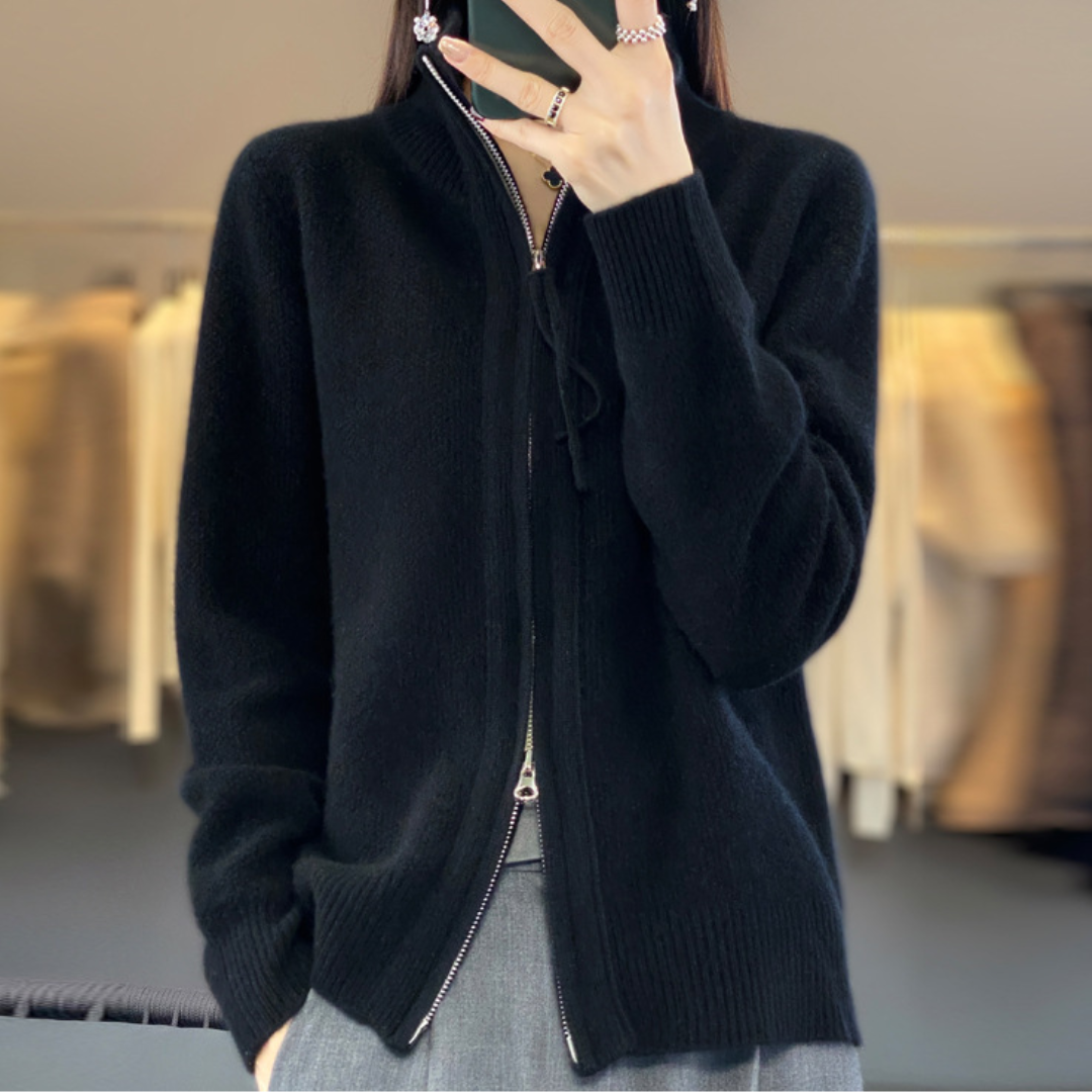 Luna | Weicher Cardigan mit Reißverschluss