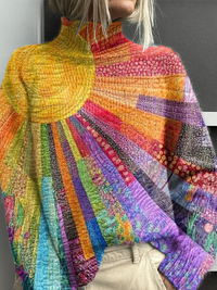 Pamela | Hochgeschnittener Pullover mit Sonnenschein-Muster