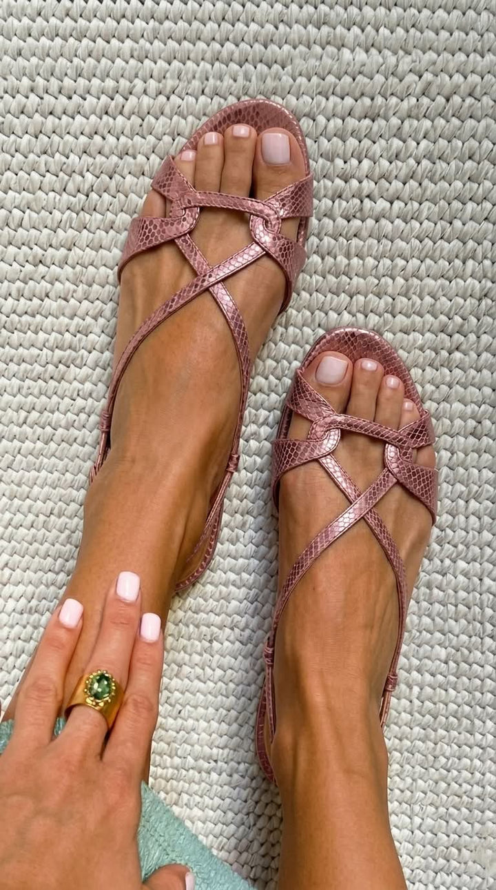 IVY | Slingback Sandalen mit Schlangeneffekt