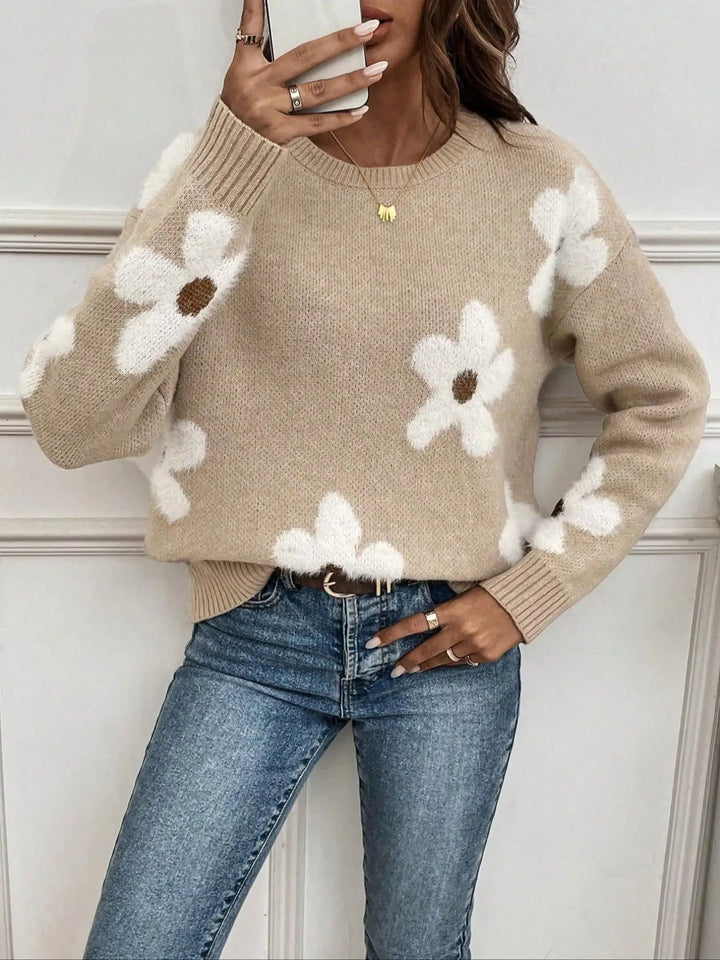 Daisy | Strickpullover mit Blumen