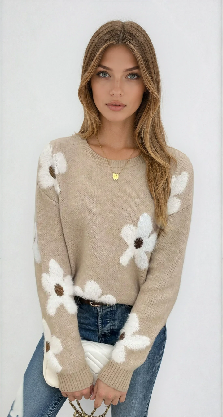 Daisy | Strickpullover mit Blumen