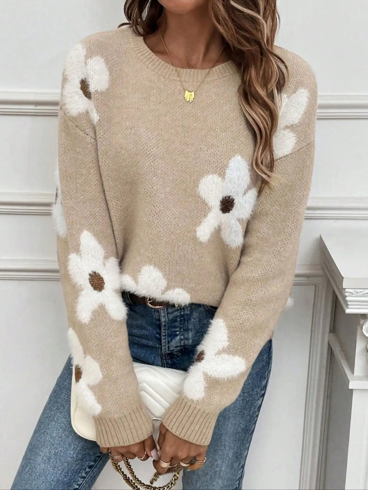 Daisy | Strickpullover mit Blumen