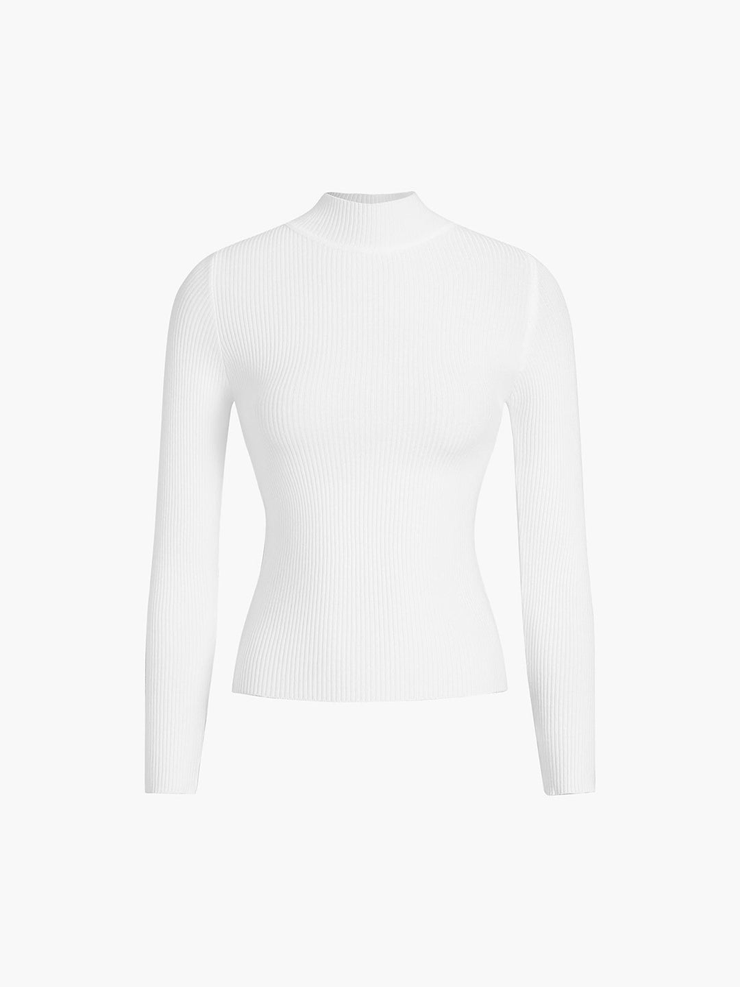 Anais | Top mit hohem Kragen und Rippstruktur