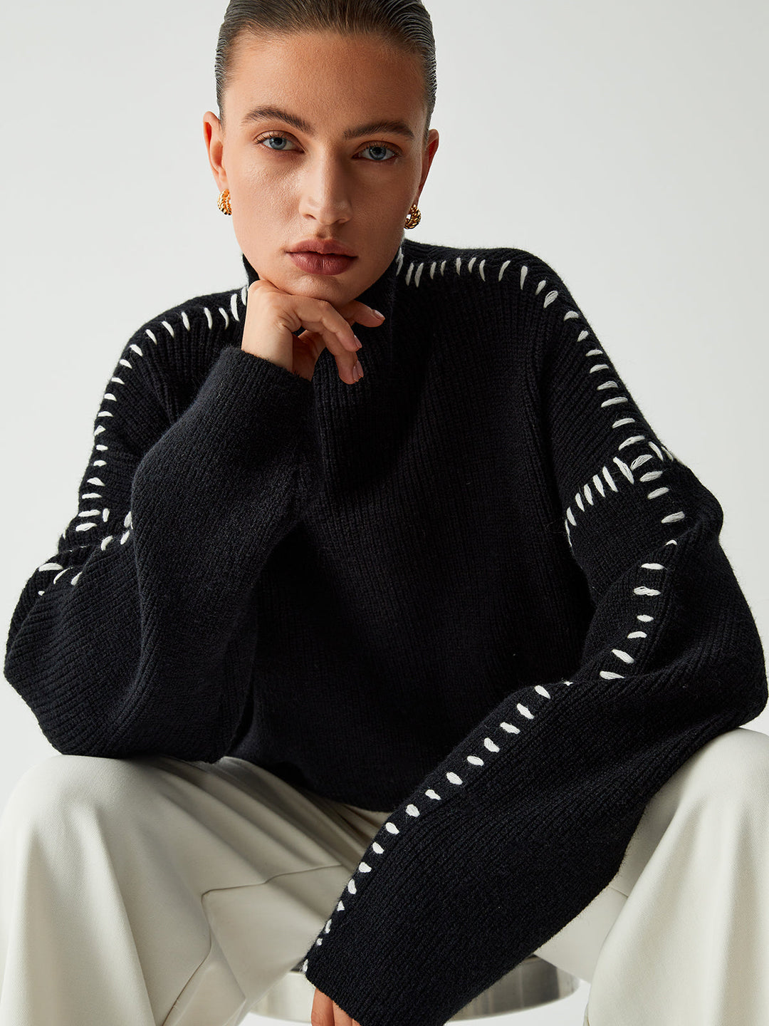 Carys | Relaxed Pullover mit Stehkragen