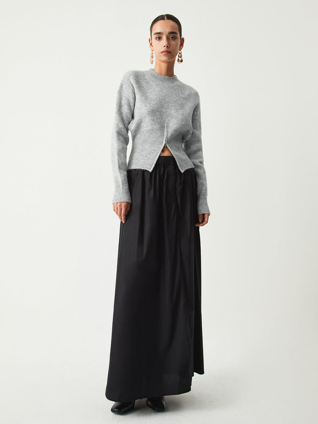 Rosalind | Weicher Pullover mit Halbreißverschluss