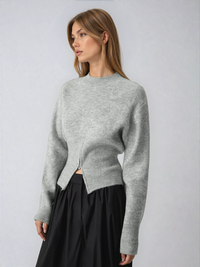 Rosalind | Weicher Pullover mit Halbreißverschluss