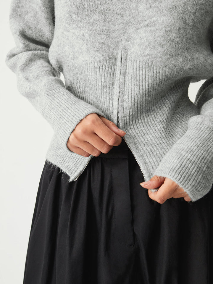 Rosalind | Weicher Pullover mit Halbreißverschluss