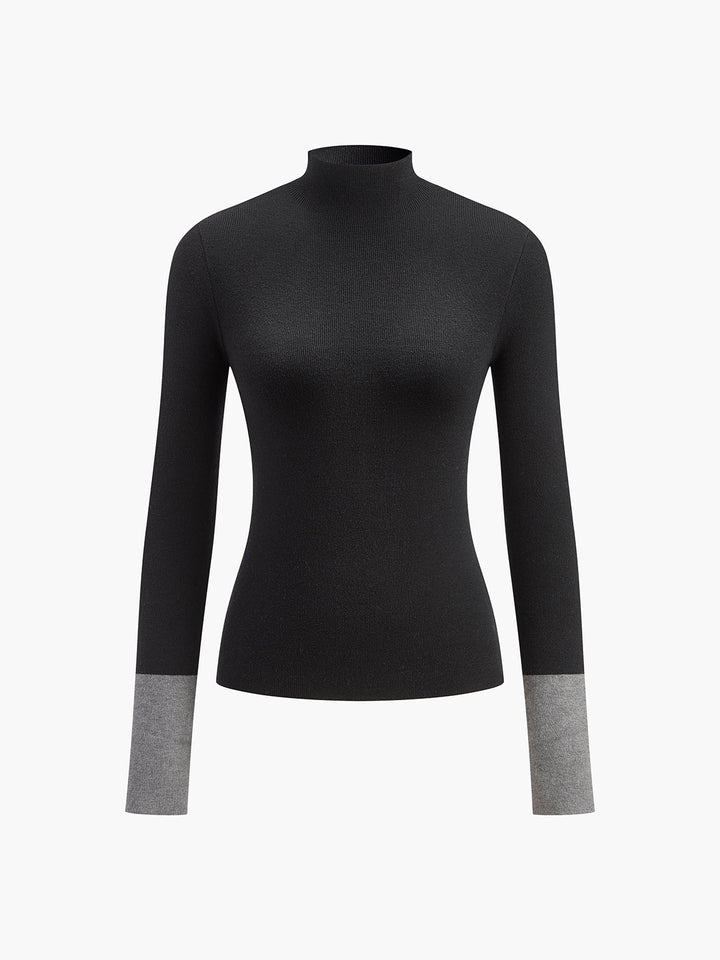 Isla | Pullover mit Stehkragen und kontrastierenden Bündchen