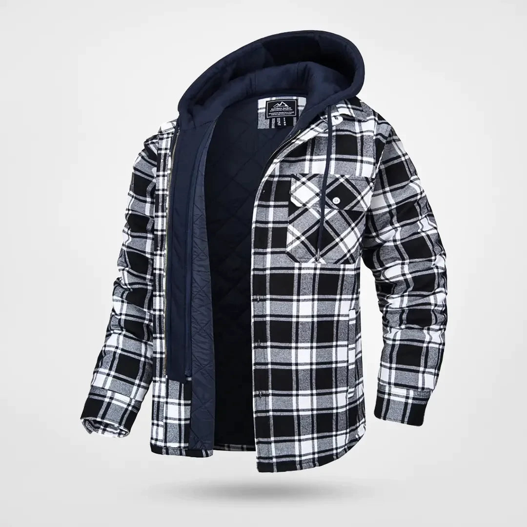 Garrett™ | Warmes Karoplaid Flanell-Hoodie-Jacke