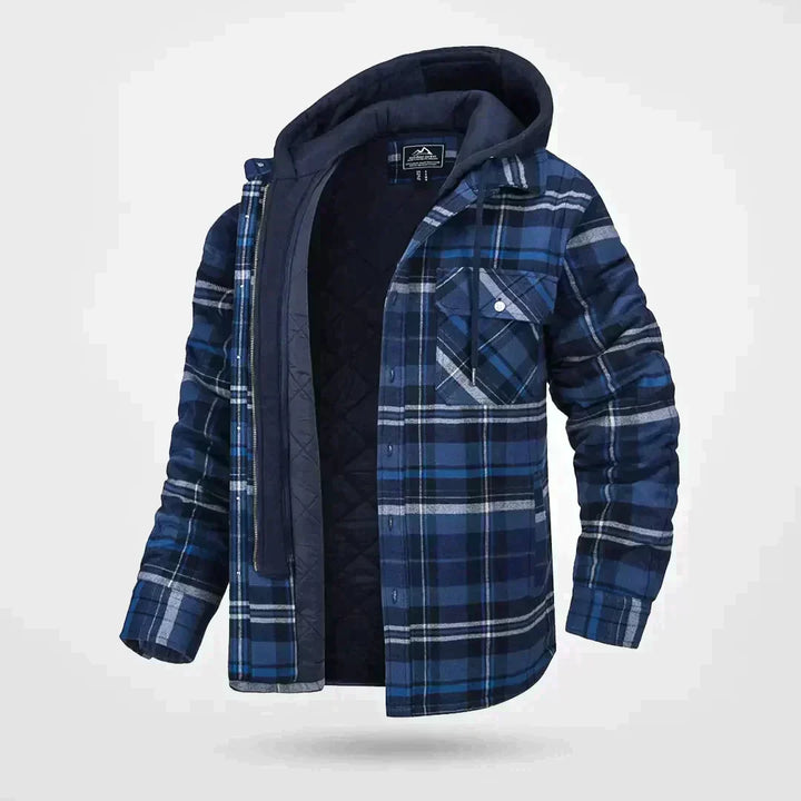 Garrett™ | Warmes Karoplaid Flanell-Hoodie-Jacke