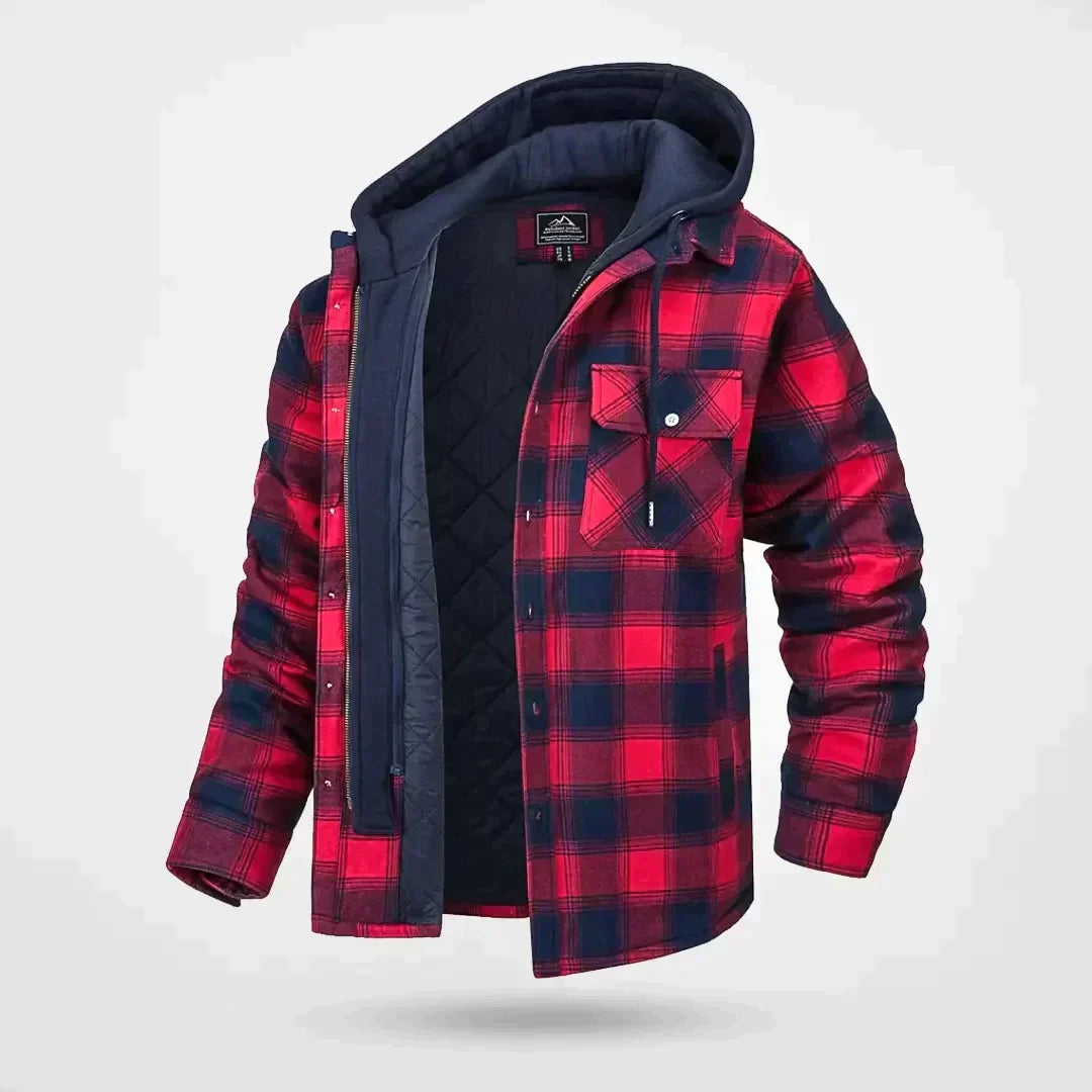Garrett™ | Warmes Karoplaid Flanell-Hoodie-Jacke
