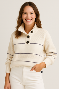 Tallulah | Pullover mit Knopfausschnitt