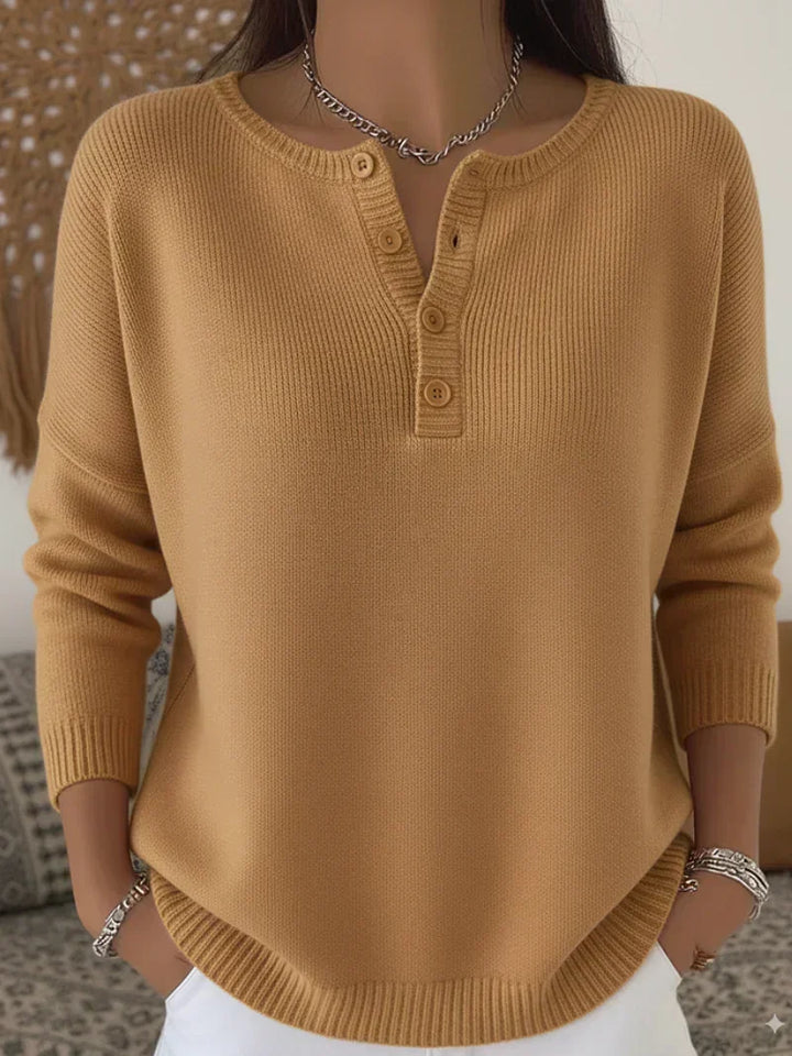 Helena™ | Strickpullover mit Henley-Knöpfen