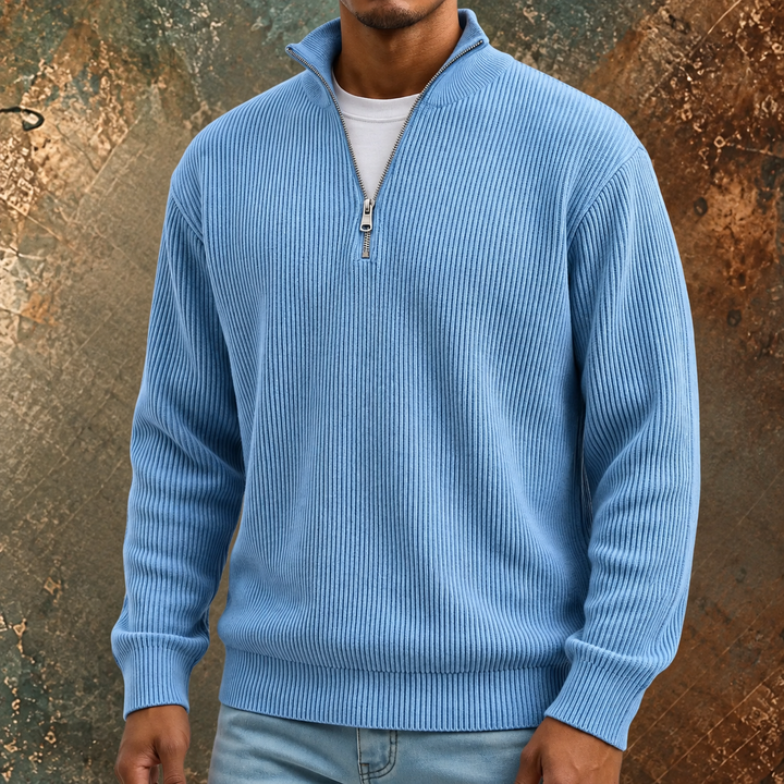 Jan | Pullover mit halbem Reißverschluss und langen Ärmeln