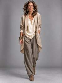 Bobbi | Dreiteiliges Set mit weiten Hosenbeinen